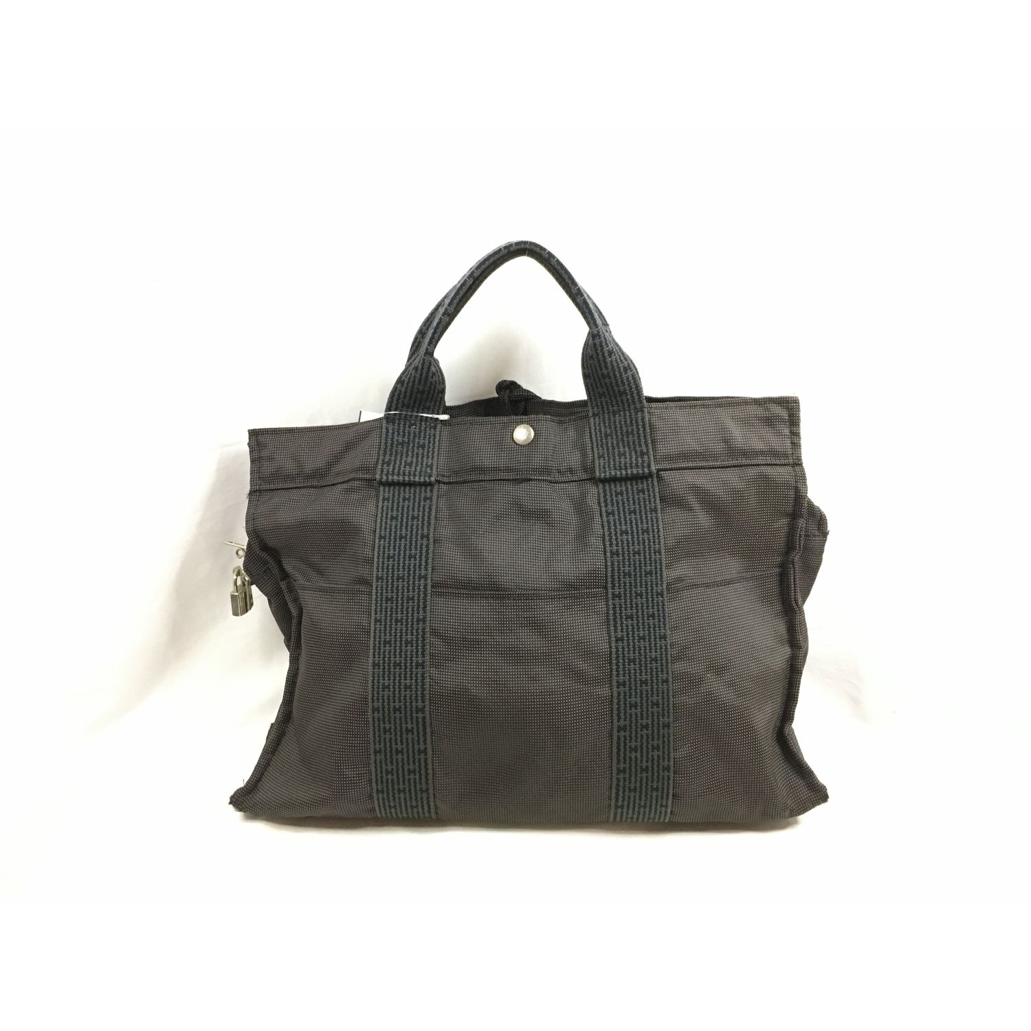 HERMES Yaleline Hermès Yaleline MM Canvas Tote Bag Grey Tote Bag