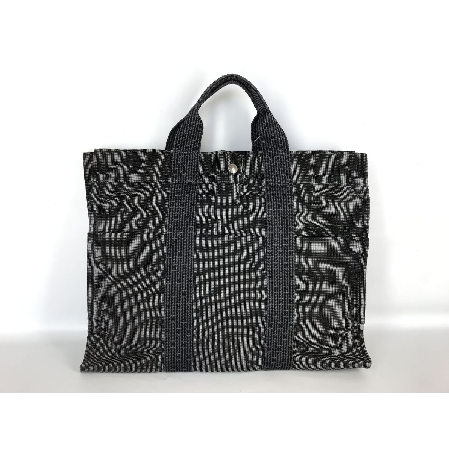 HERMES Ale Line HERMES Ale Line MM Grey Tote Bag Nylon Tote Bag